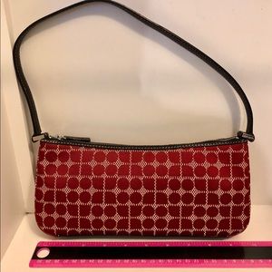 kate spade Red & Tan Geometric Canvas Shoulder Bag